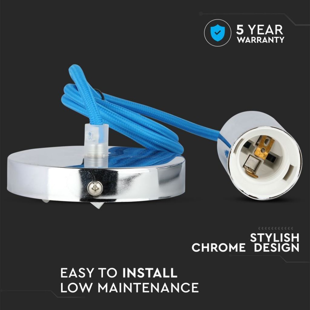 Stropna Svetilka Krom Moder Kabel