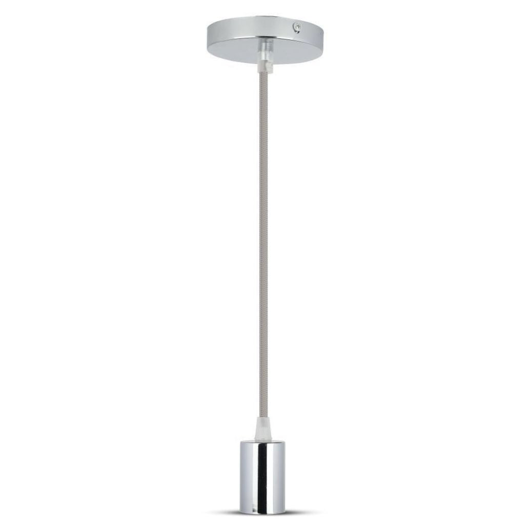 Stropna Svetilka Krom Siv Kabel