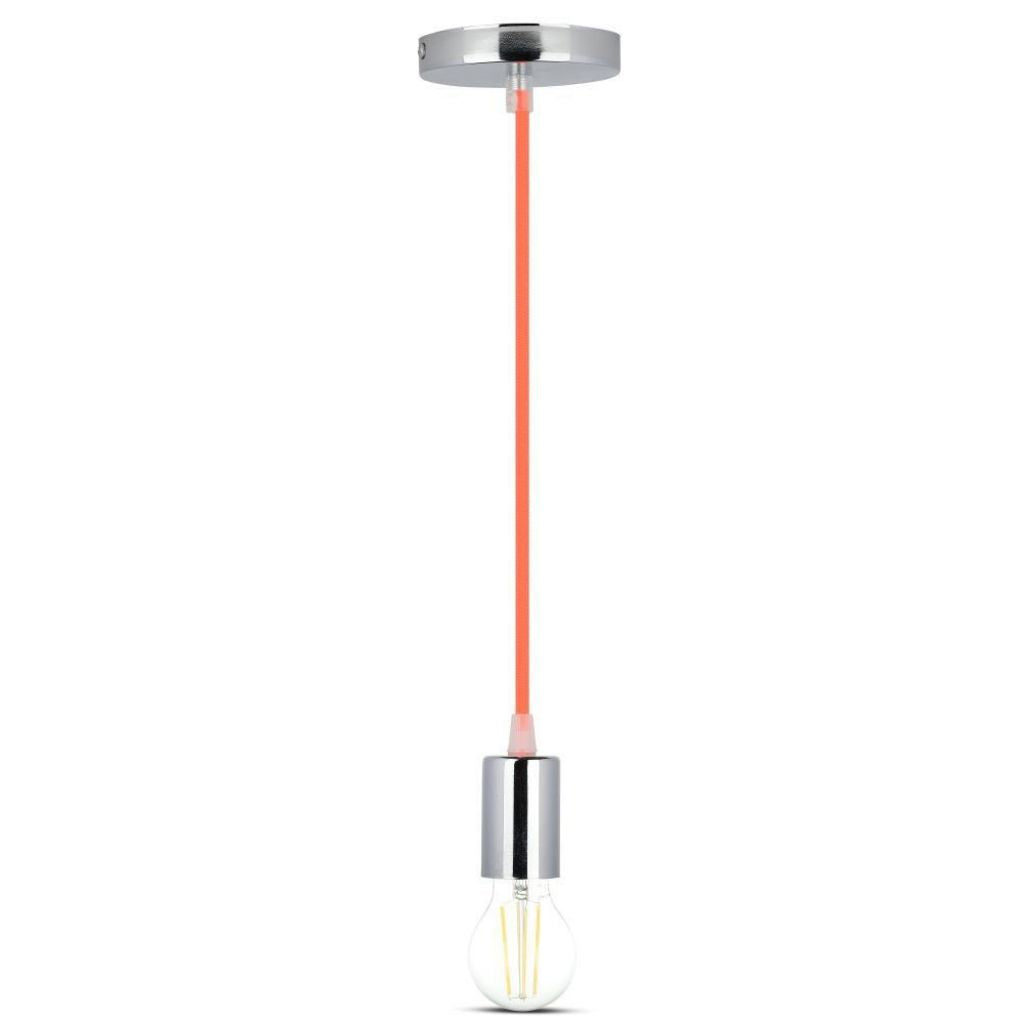 Stropna Svetilka Krom Oranžen Kabel