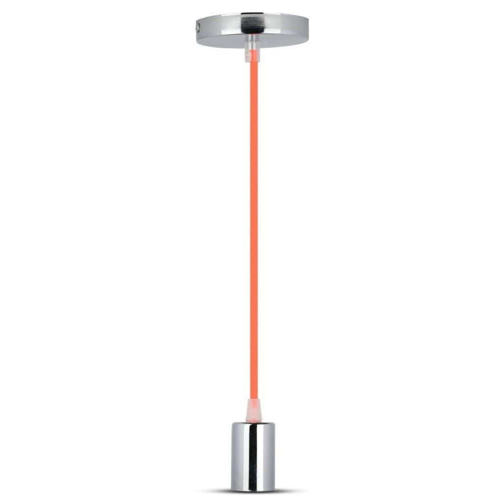 Stropna Svetilka Krom Oranžen Kabel