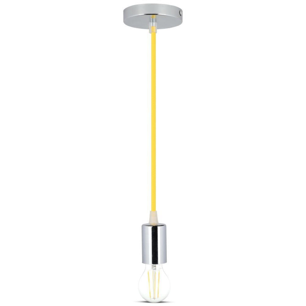Stropna Svetilka Krom Rumen Kabel