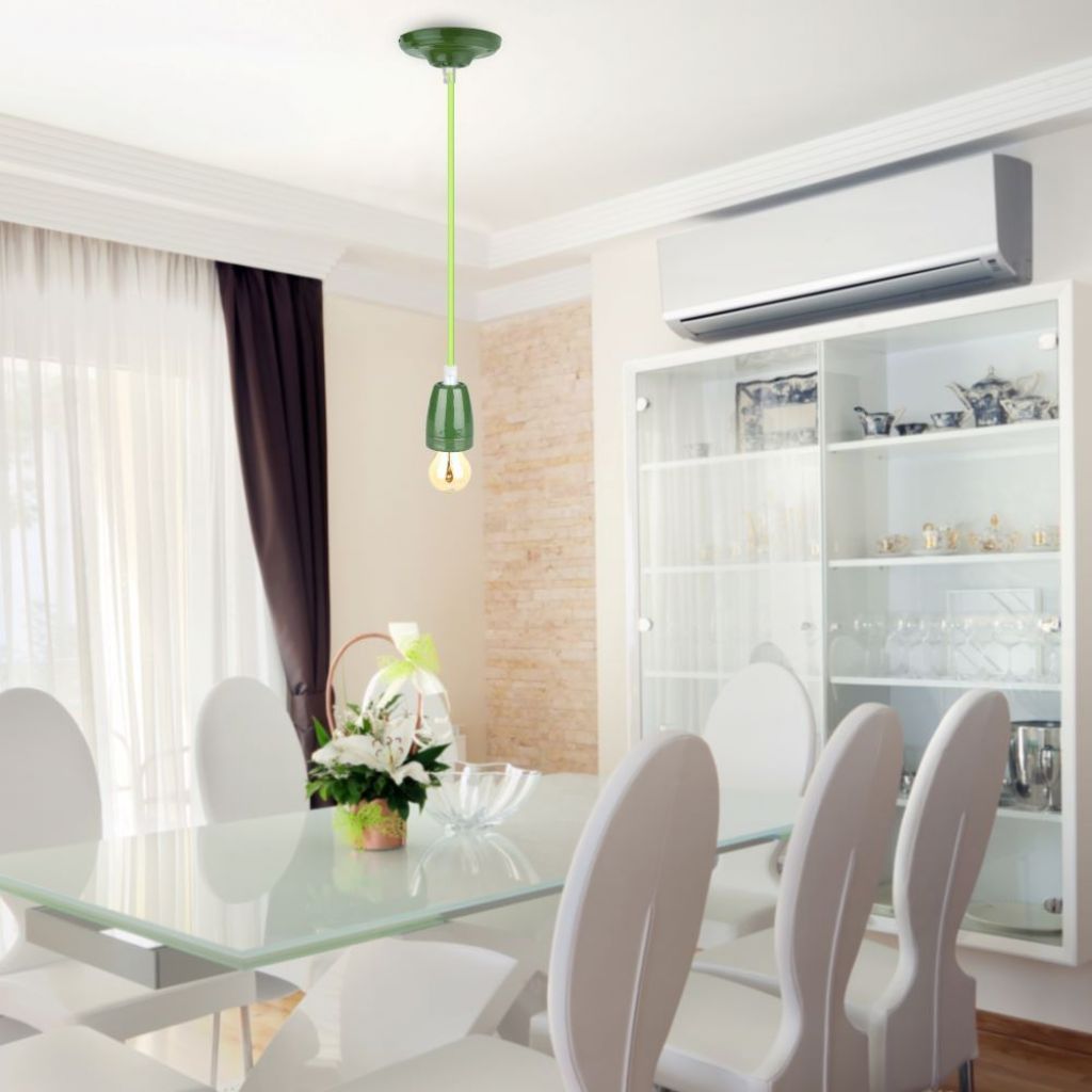 Stropna Svetilka Porcelan Zelena