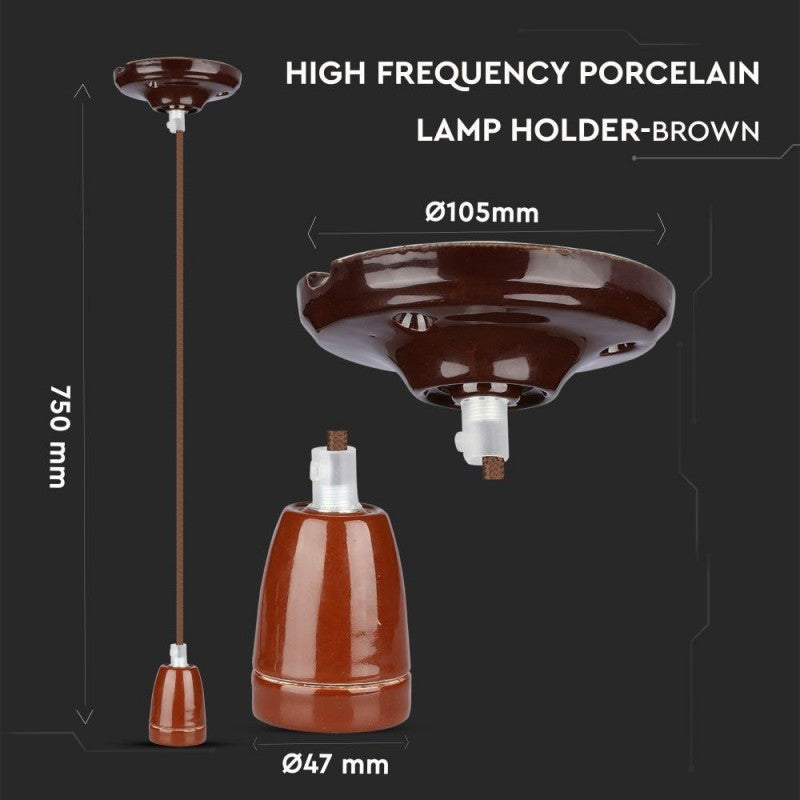 Stropna Svetilka Porcelan Rjava