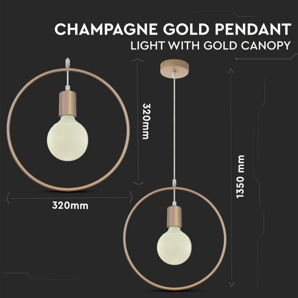 Ceiling Lamp Round Champagne Gold