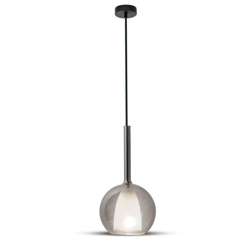 Stropna Svetilka Dvojno Steklo Siva Bela 250mm