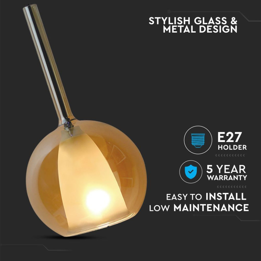 Stropna Svetilka Dvojno Steklo Rjava Bela 180mm