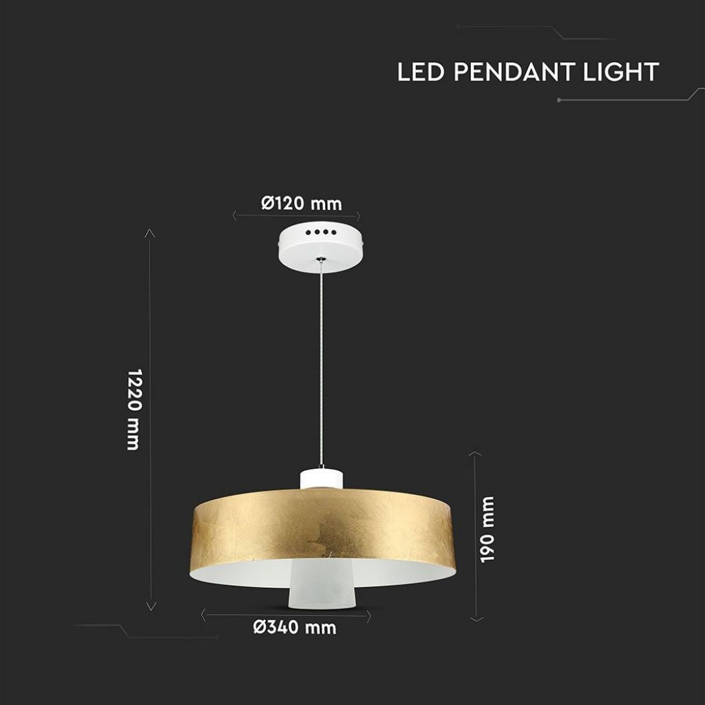 7W LED Stropna Svetilka Zlata 340mm 4000K