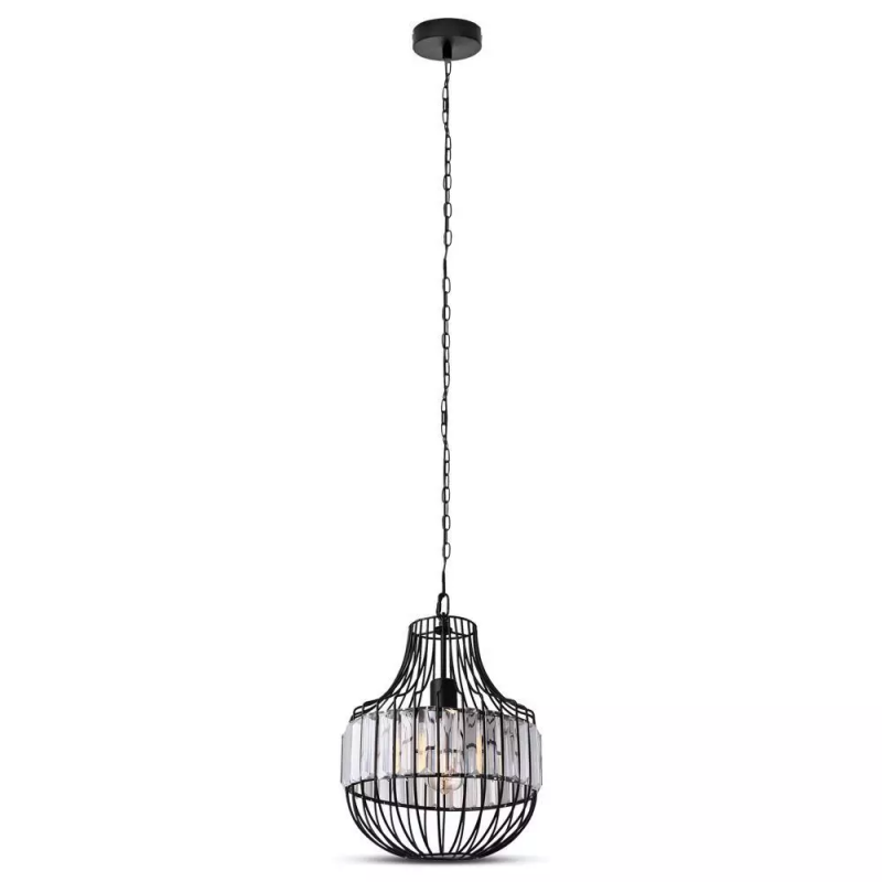 Lestenec Kovinski Okvir Mreža Okrogel Črn 360mm