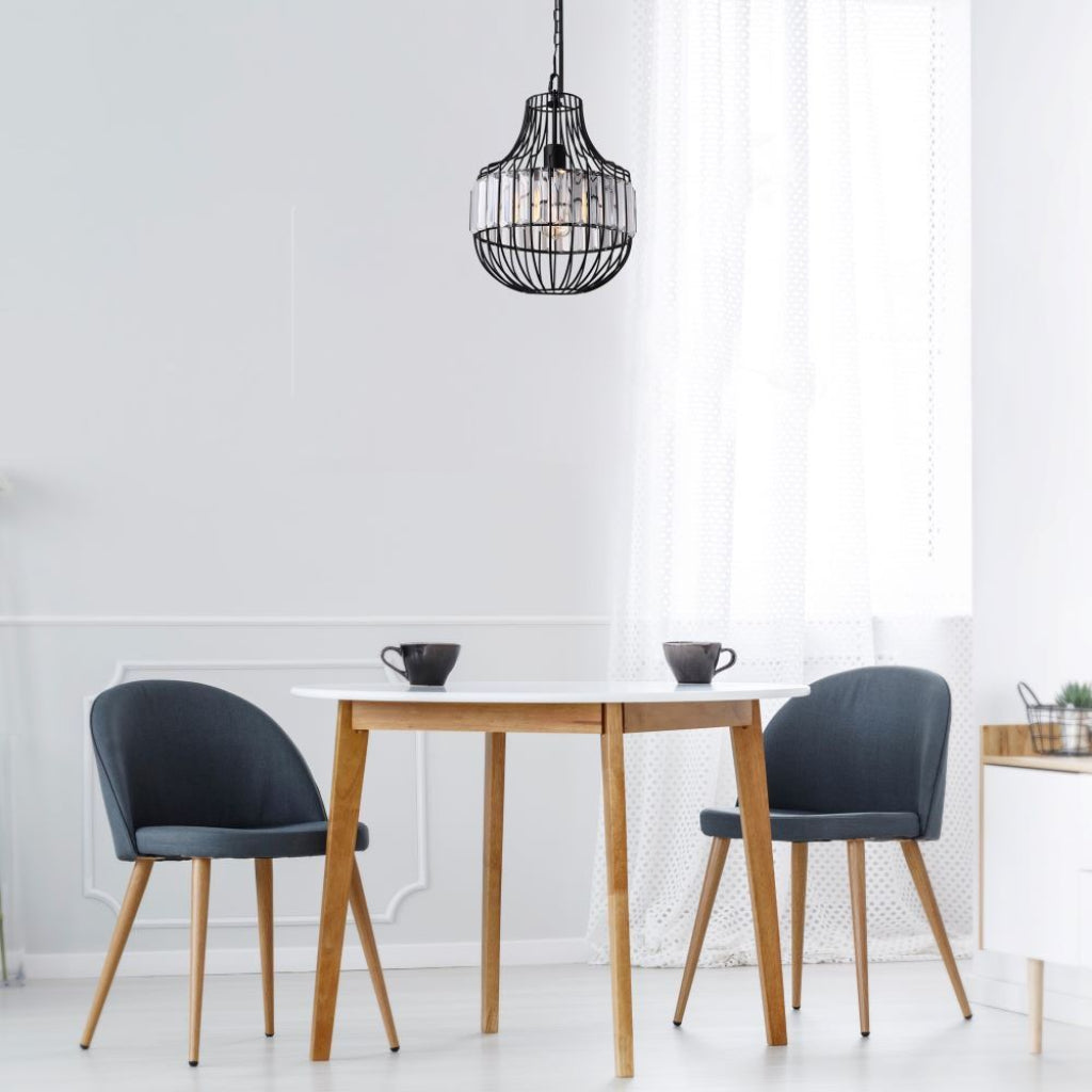 Lestenec Kovinski Okvir Mreža Okrogel Črn 360mm