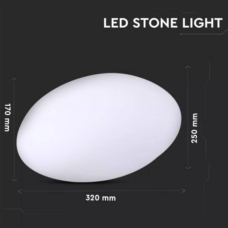 LED Svetilka Kamen RGB 32 x 25 x 17 cm