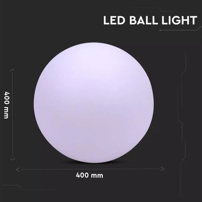 LED Svetilka Žoga RGB 40 x 39 cm