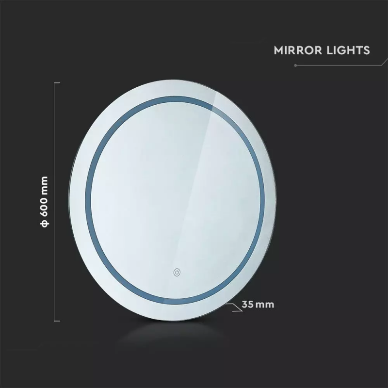 25W LED Ogledalna Svetilka Okrogla IP44 3 in 1 s Sistemom Proti Rosenju