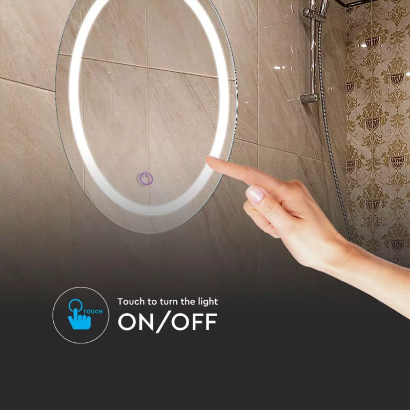 25W LED Ogledalna Svetilka Okrogla IP44 3 in 1 s Sistemom Proti Rosenju