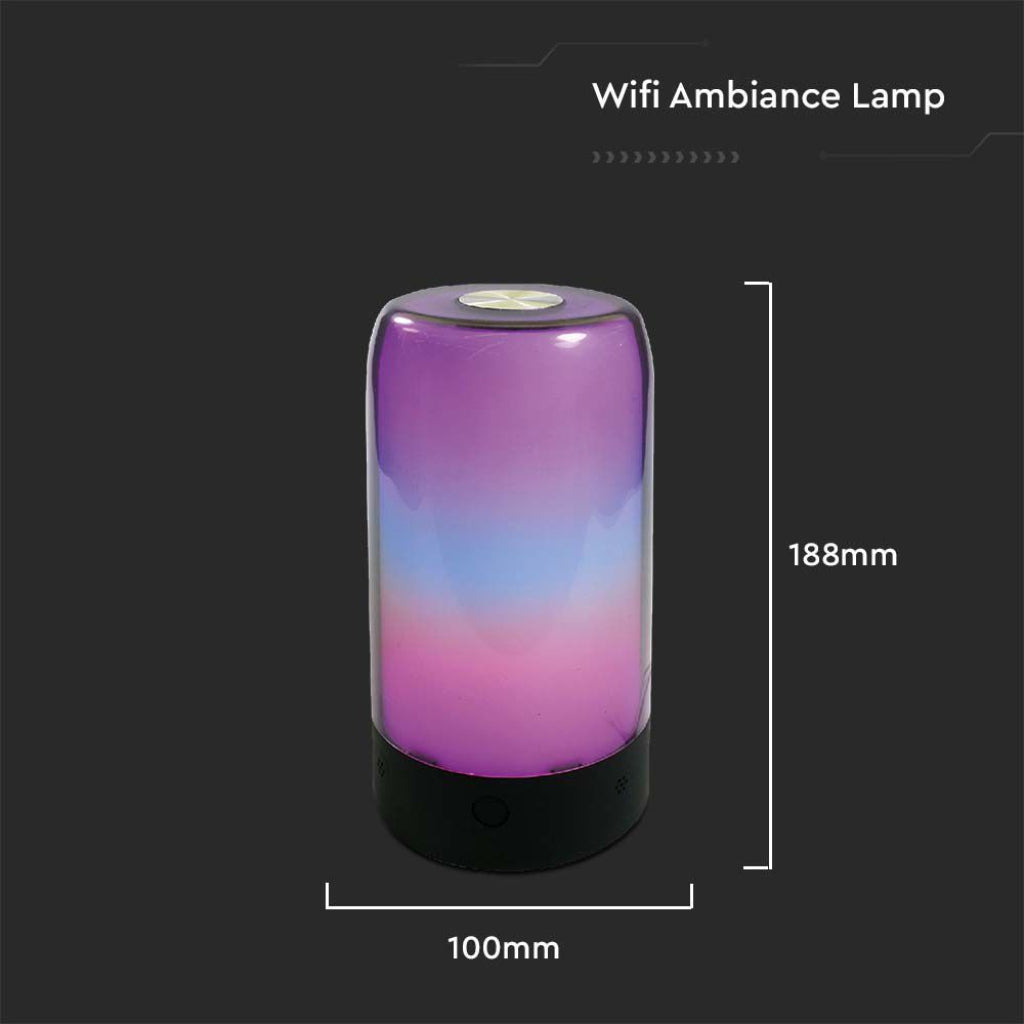 Namizna svetilka 8 W RGB+3v1 Združljiva z Google in Amazon Alexa Črna