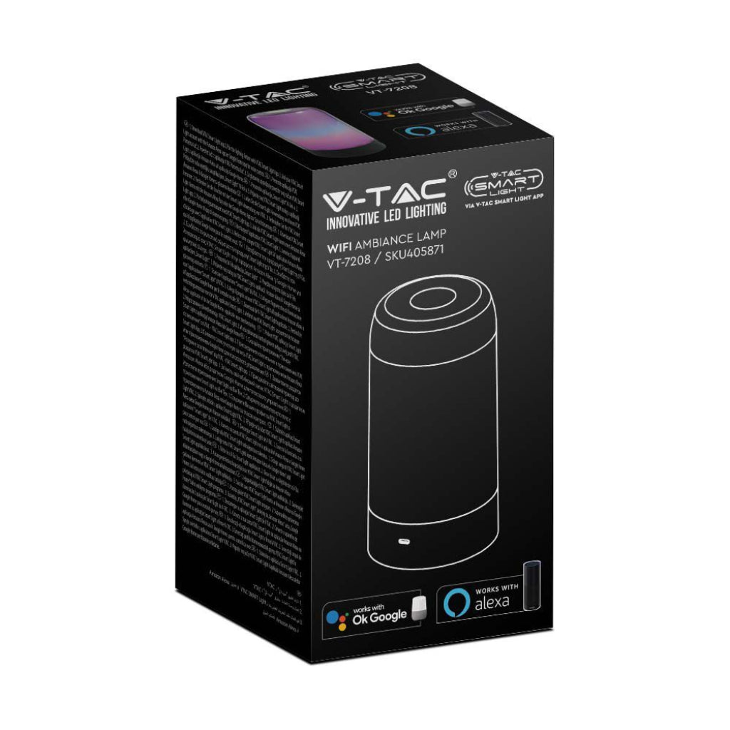 Namizna svetilka 8 W RGB+3v1 Združljiva z Google in Amazon Alexa Črna