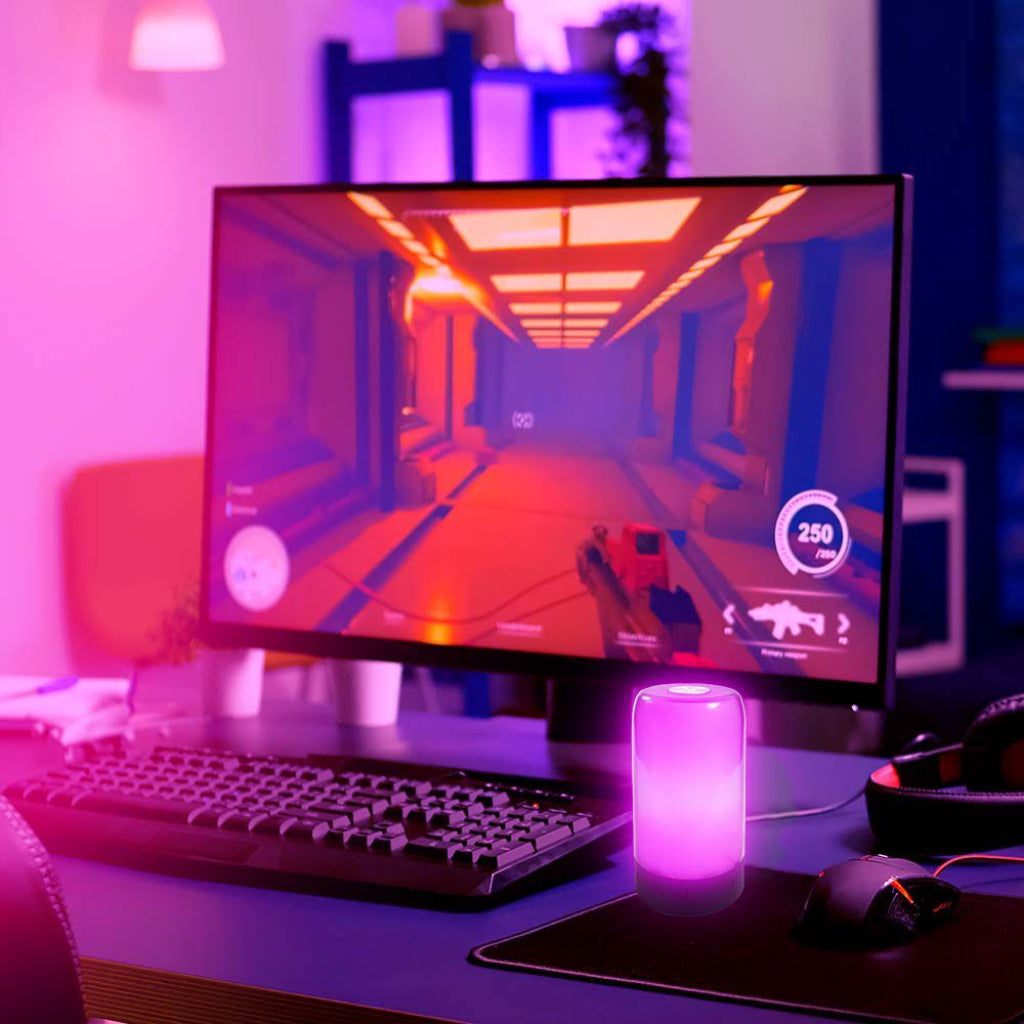 Namizna svetilka 8 W RGB+3v1 Združljiva z Google in Amazon Alexa Črna