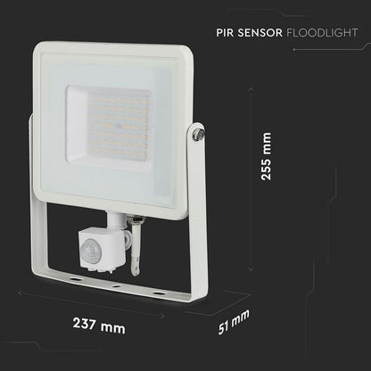 50W LED Reflektor s Senzorjem Cut-OFF Bel 4000K