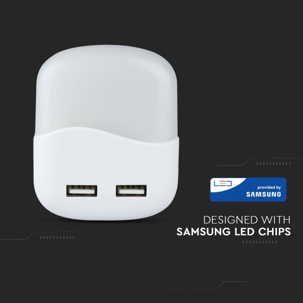 LED Nočna Svetilka USB Kvadratna 3000K 0.4W