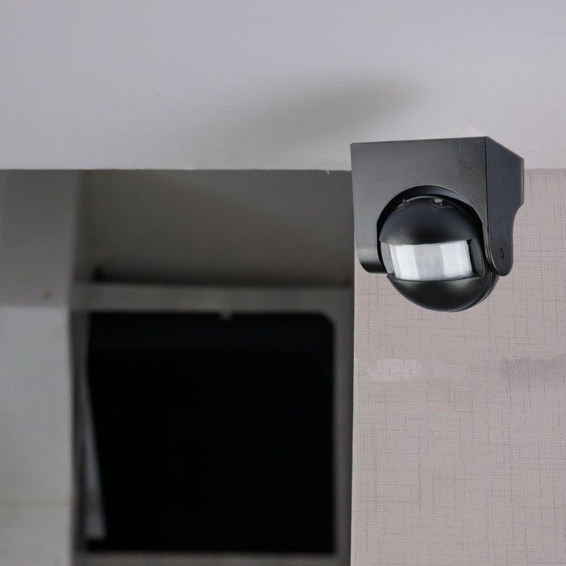 Senzor Gibanja PIR Črni Stenski 180kot/do 12m/do 1200w