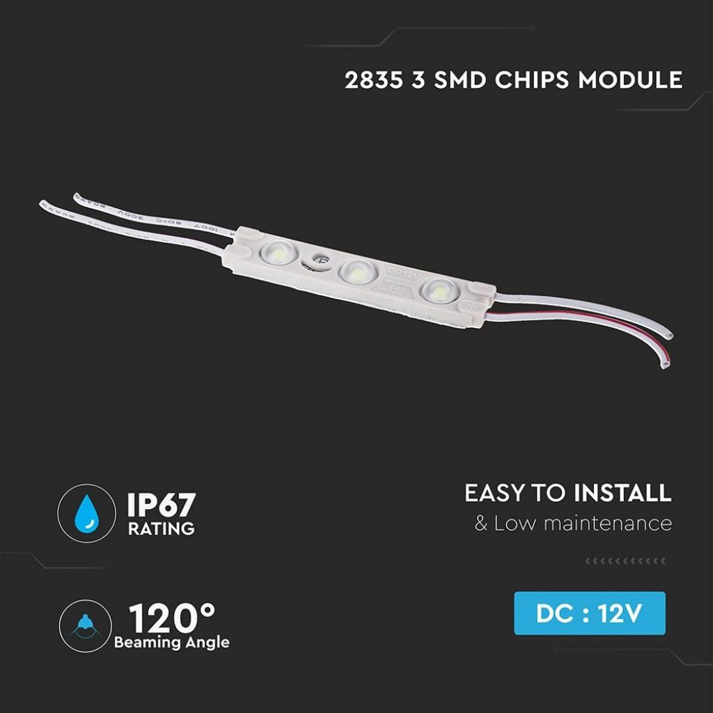 LED Modul 3SMD SMD2835 Zelena IP67 12V
