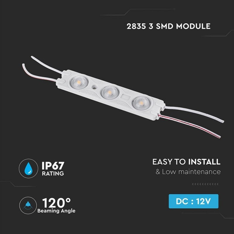LED Modul 1.5W 3LED SMD2835 Modra IP67 12V