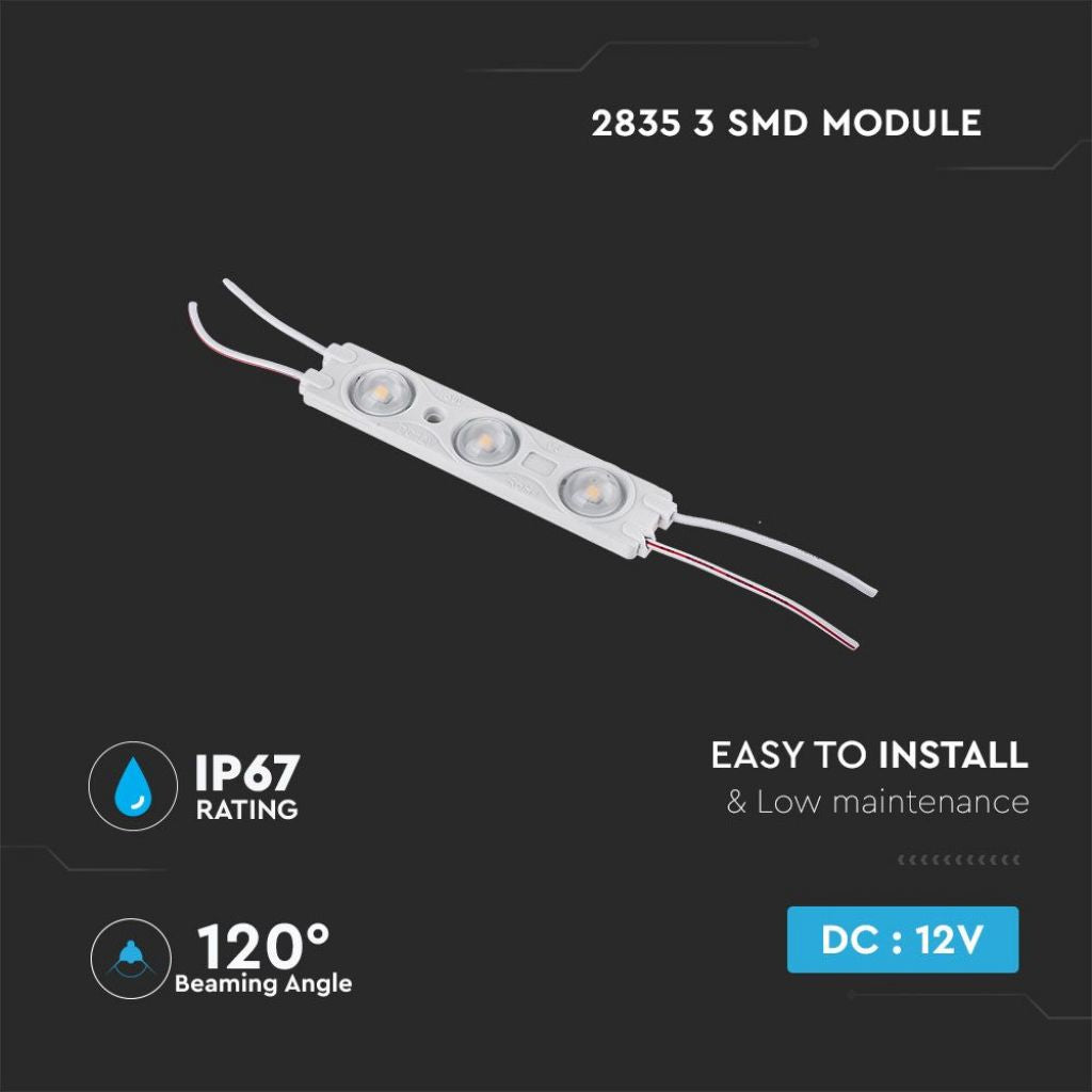 LED Modul 1.5W 3LED SMD2835 Zelena IP67 12V