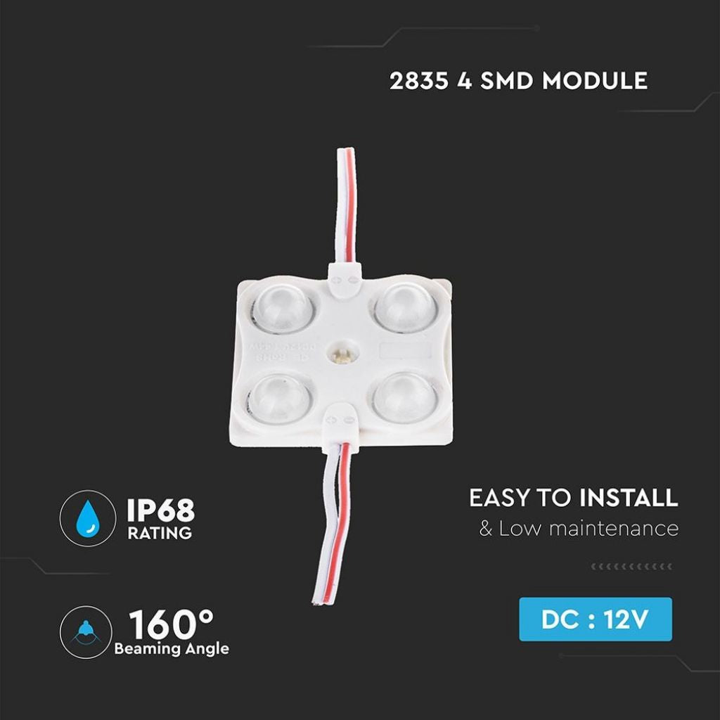 LED Modul 1.44W 4LED SMD2835 Bela IP68 6400K 12V