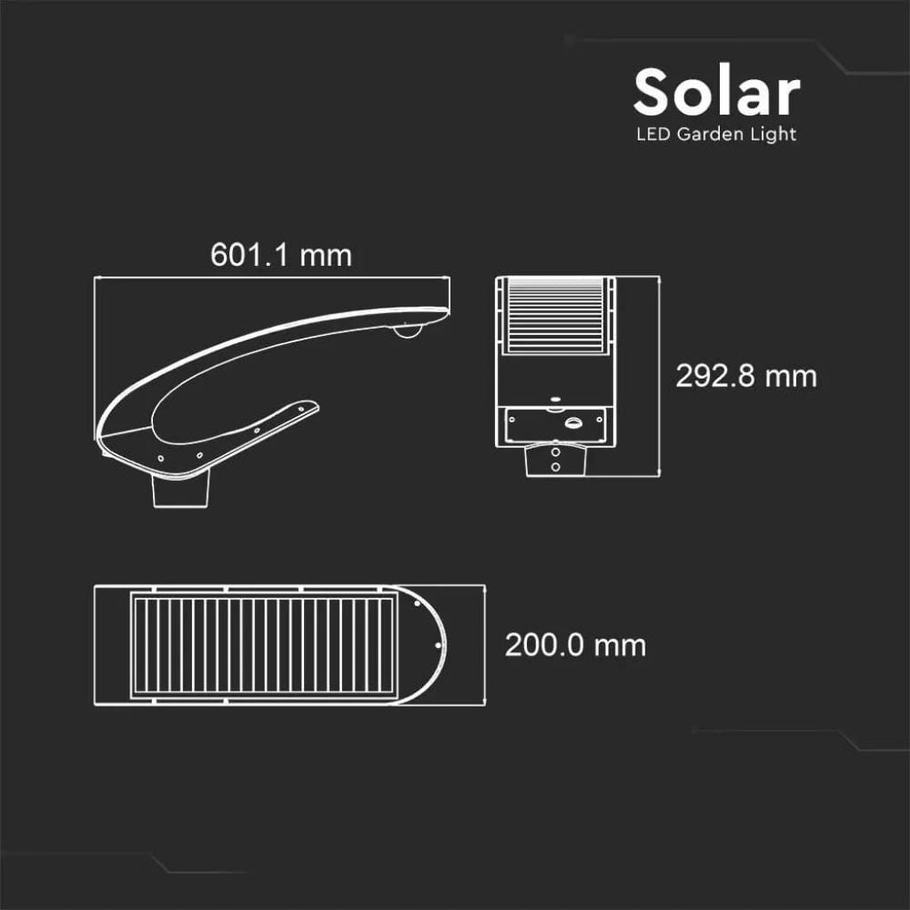 LED Solarni Reflektor 20W PIR Senzor RF Kontrola 6400K