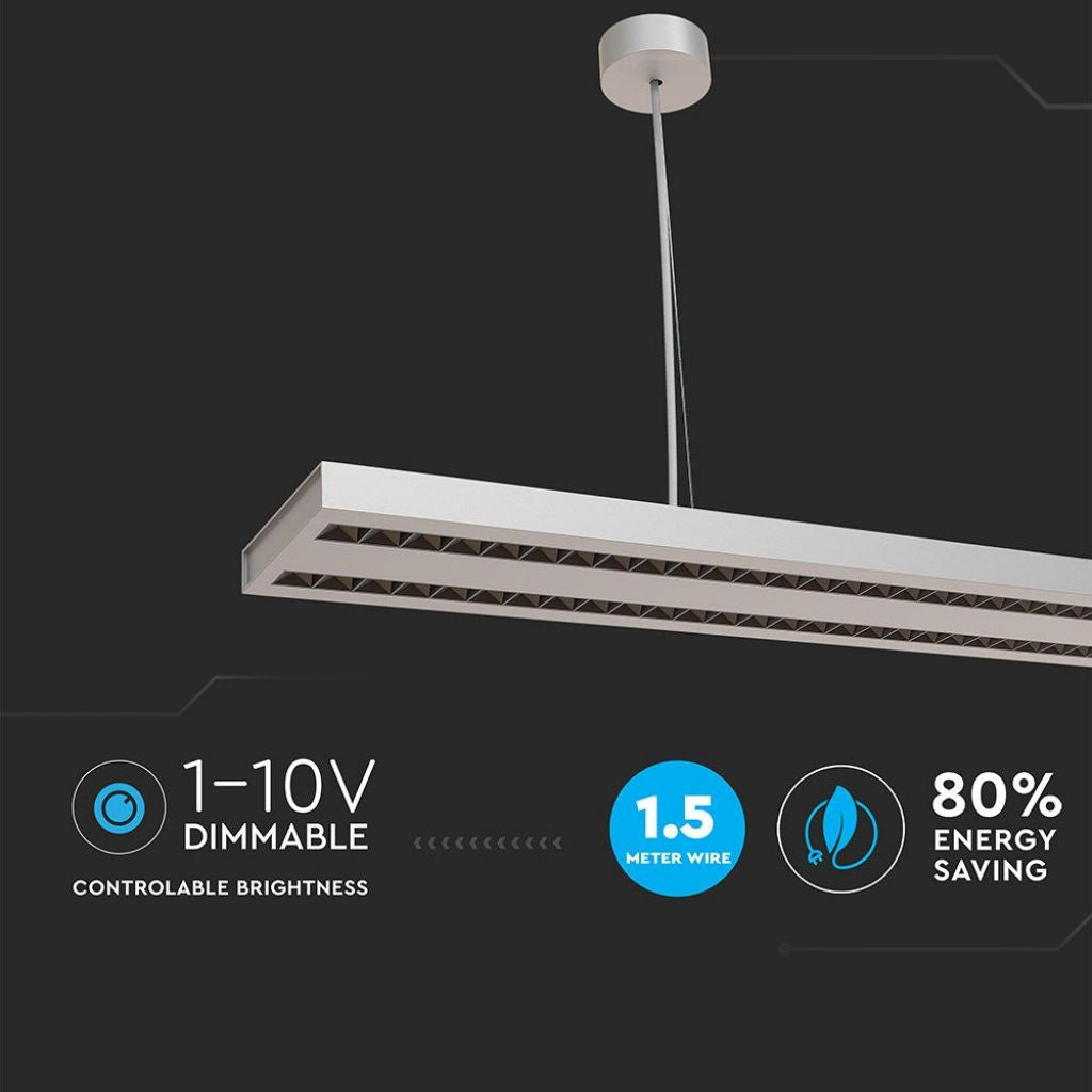 LED Linearna Svetilka 60W Viseča Bela 4000K