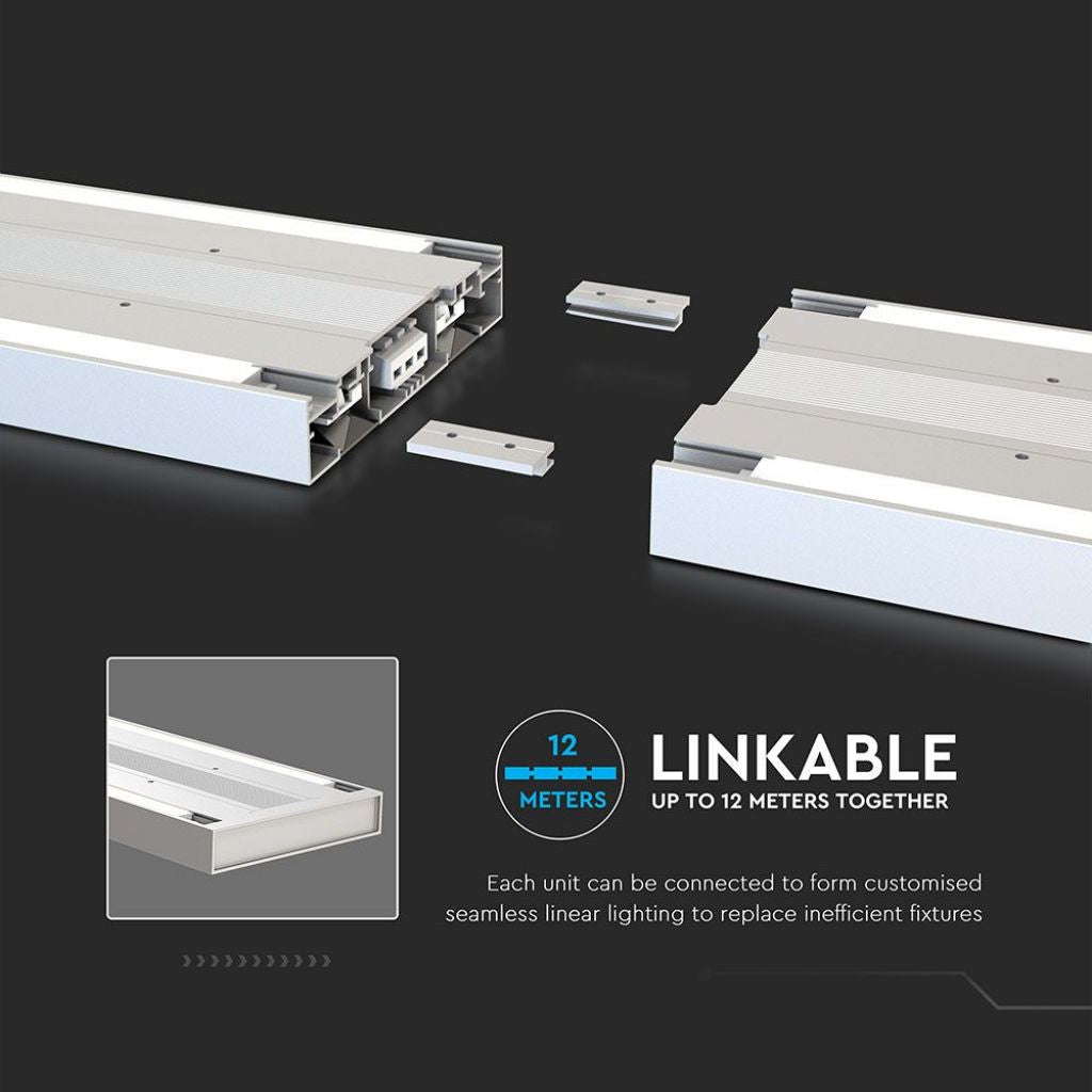 LED Linearna Svetilka 60W Viseča Bela 4000K