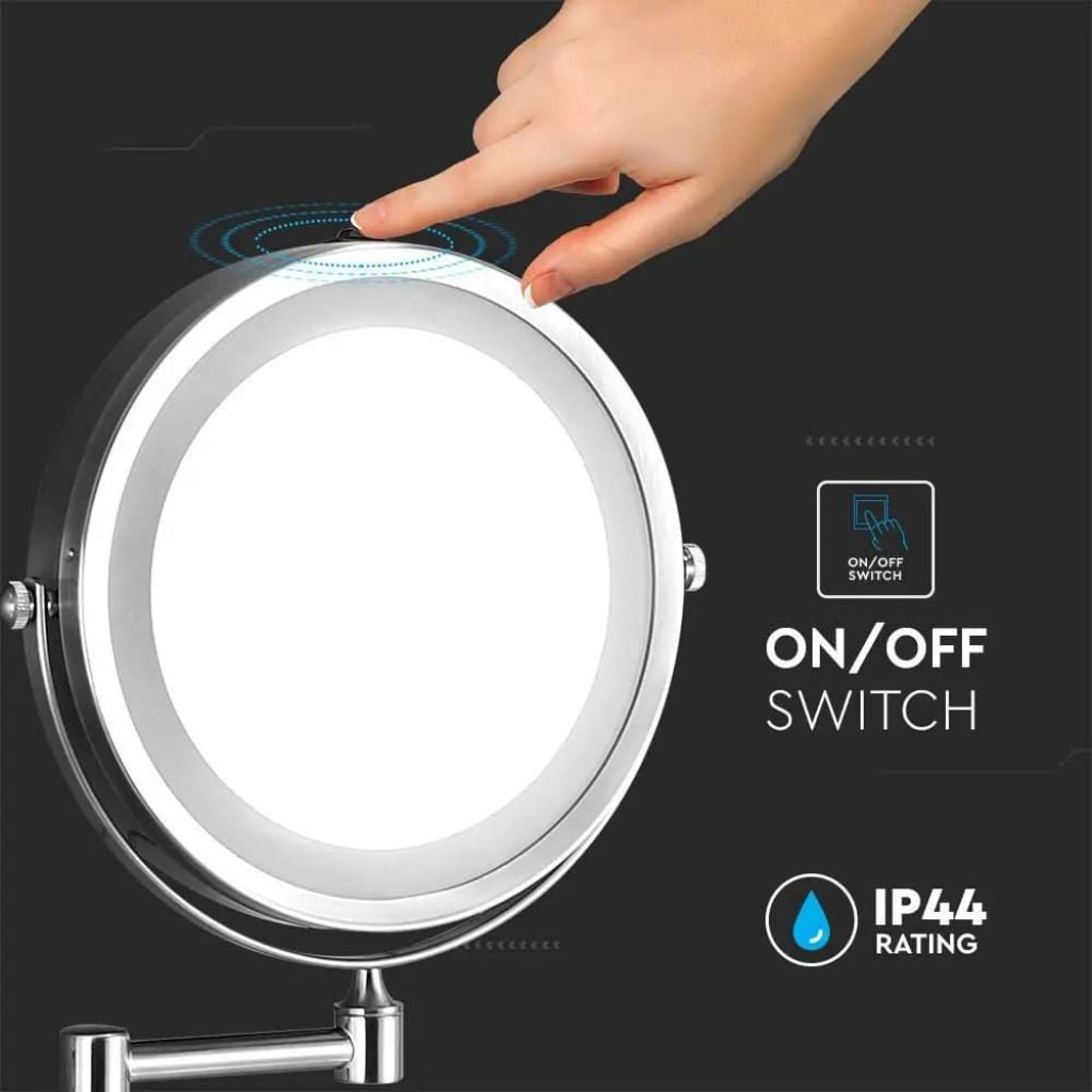 3W LED Wall Lamp Mirror 4 x AA Batteries Nickel