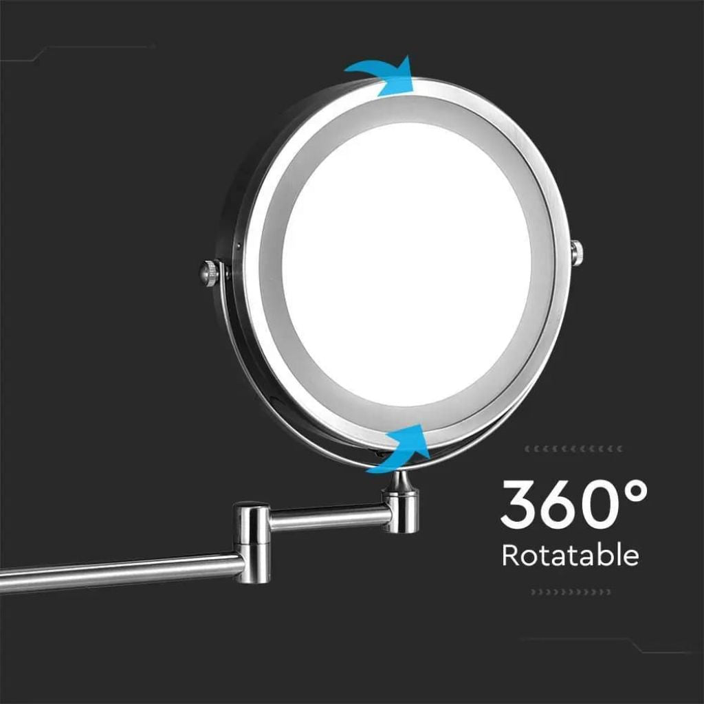 3W LED Wall Lamp Mirror 4 x AA Batteries Nickel