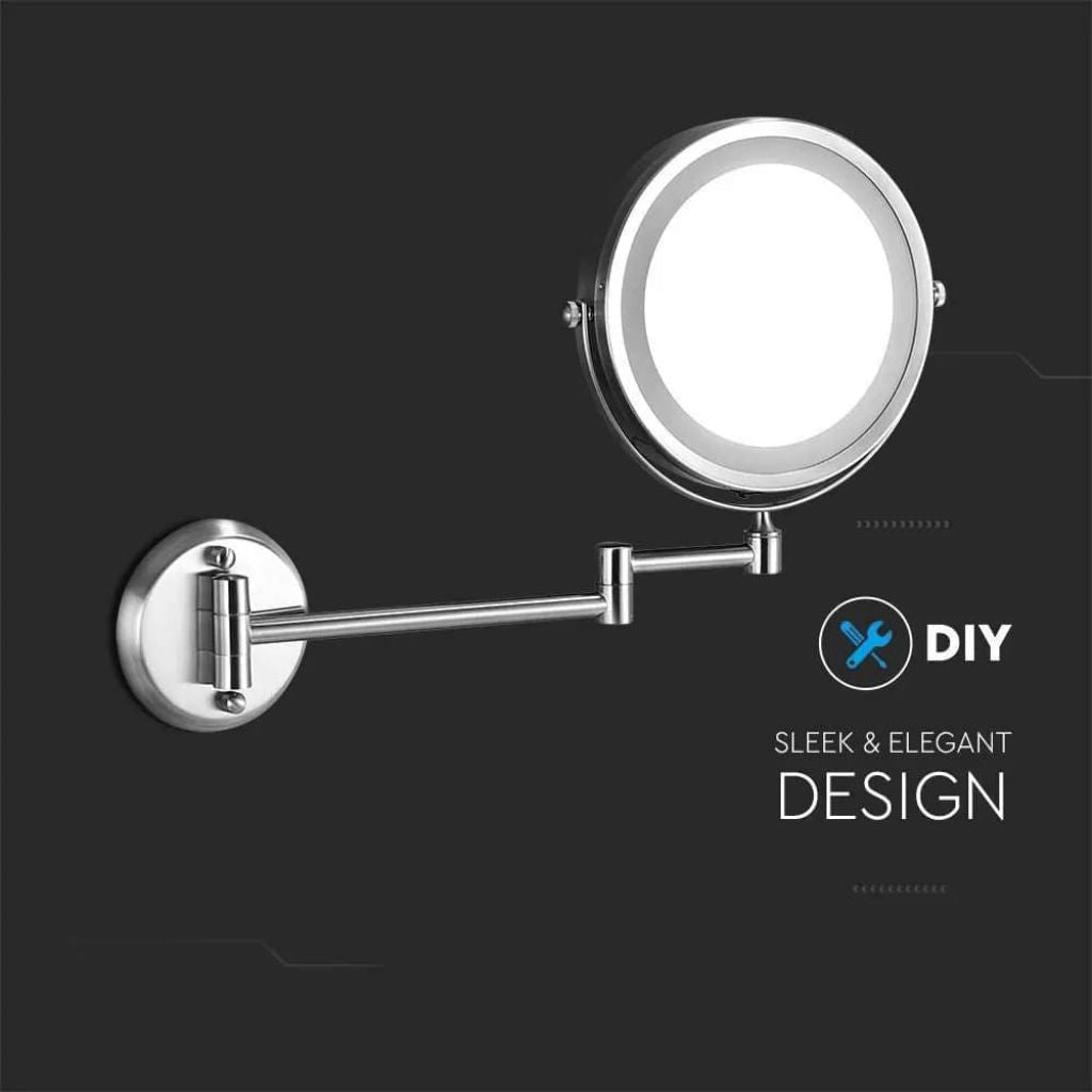 3W LED Wall Lamp Mirror 4 x AA Batteries Nickel