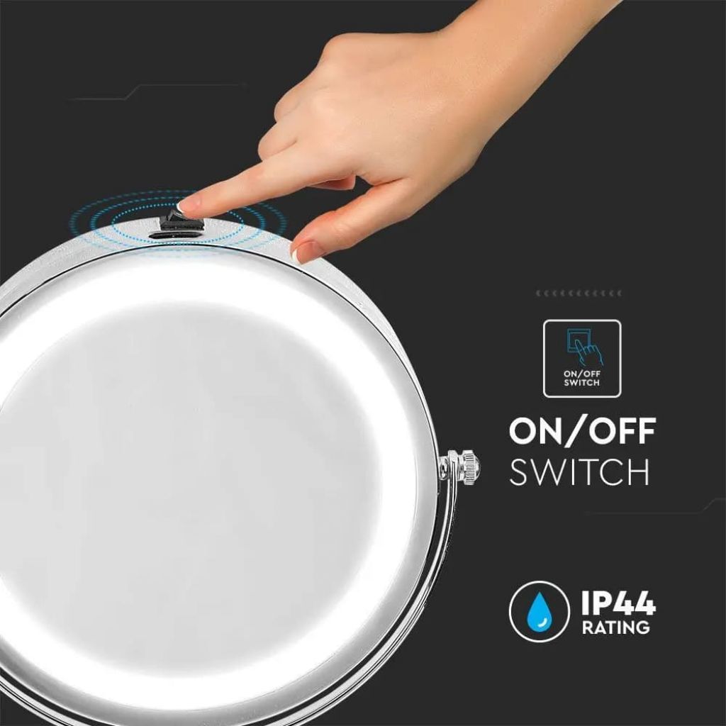 3W LED Lamp Mirror 4 x AA Batteries Nickel