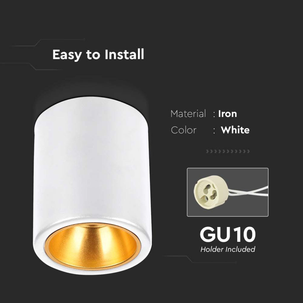 GU10 Stropna Svetilka Okrogla Belo Zlata