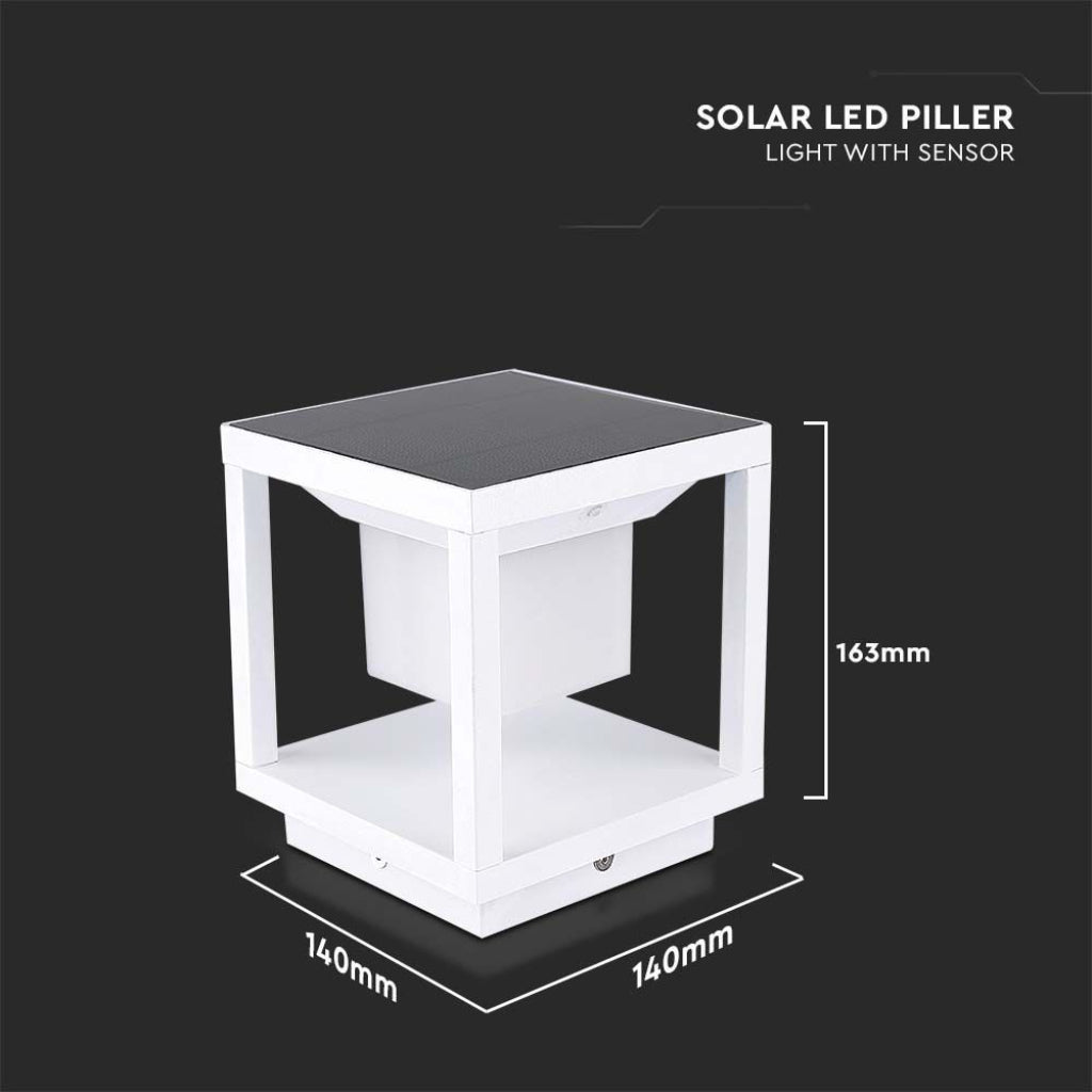 LED Solarna Lanterna Talna Bela 2W IP65 3000K