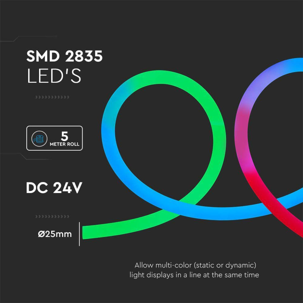 LED Neon Flex RGB 10W/m 24V IP20 10m Rola