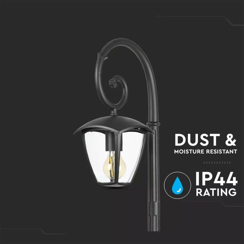 Street/Garden Lamp 1 x E27 1365 mm IP44 Black Lantern