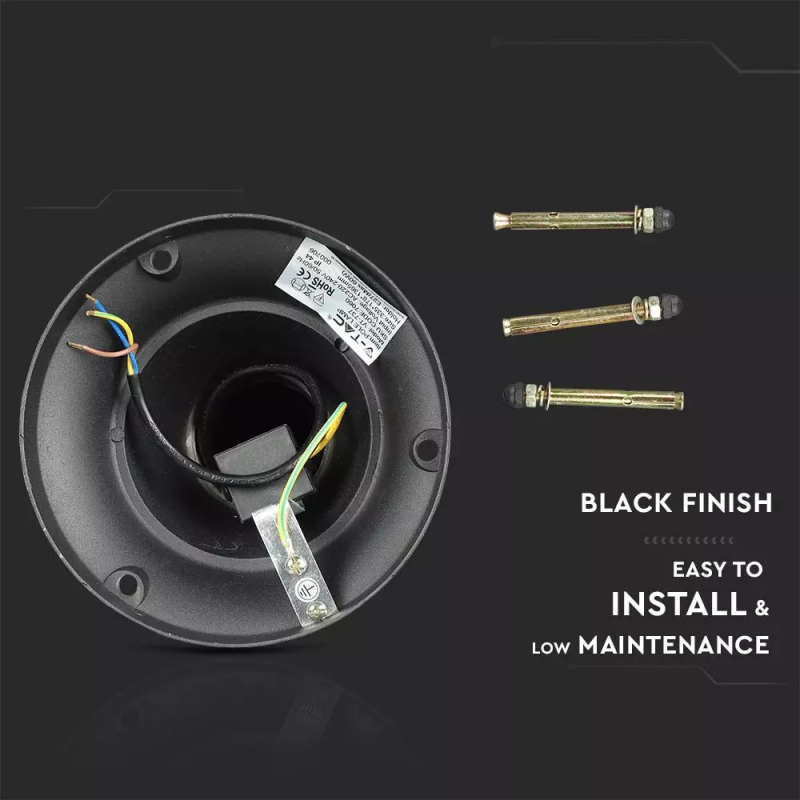 Street/Garden Lamp 1 x E27 1365 mm IP44 Black Lantern