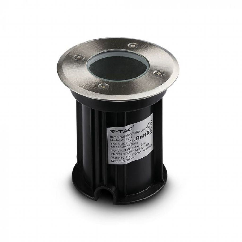 Floor Lamp Steel GU10 Silver Round
