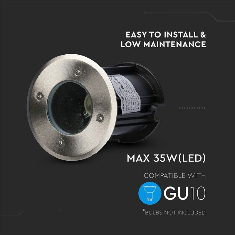 Floor Lamp Steel GU10 Silver Round