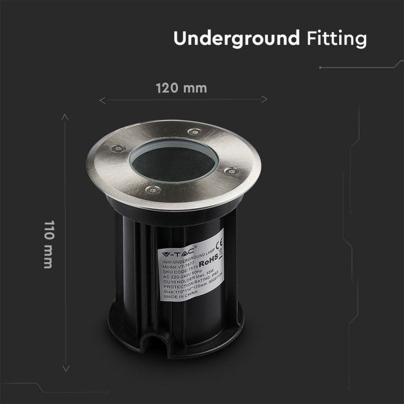 Floor Lamp Steel GU10 Silver Round