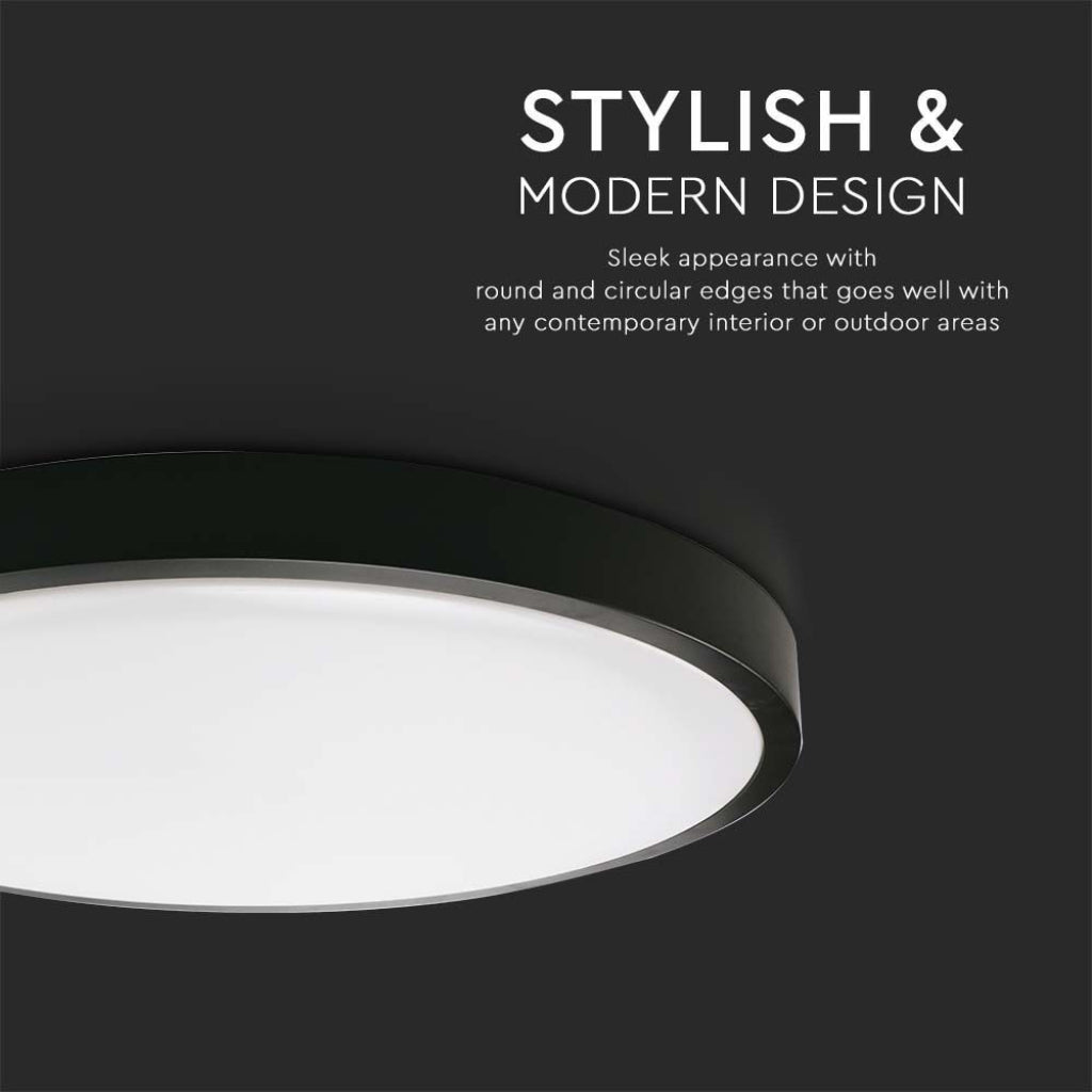 30W LED Svetilka Črna 6500K IP44