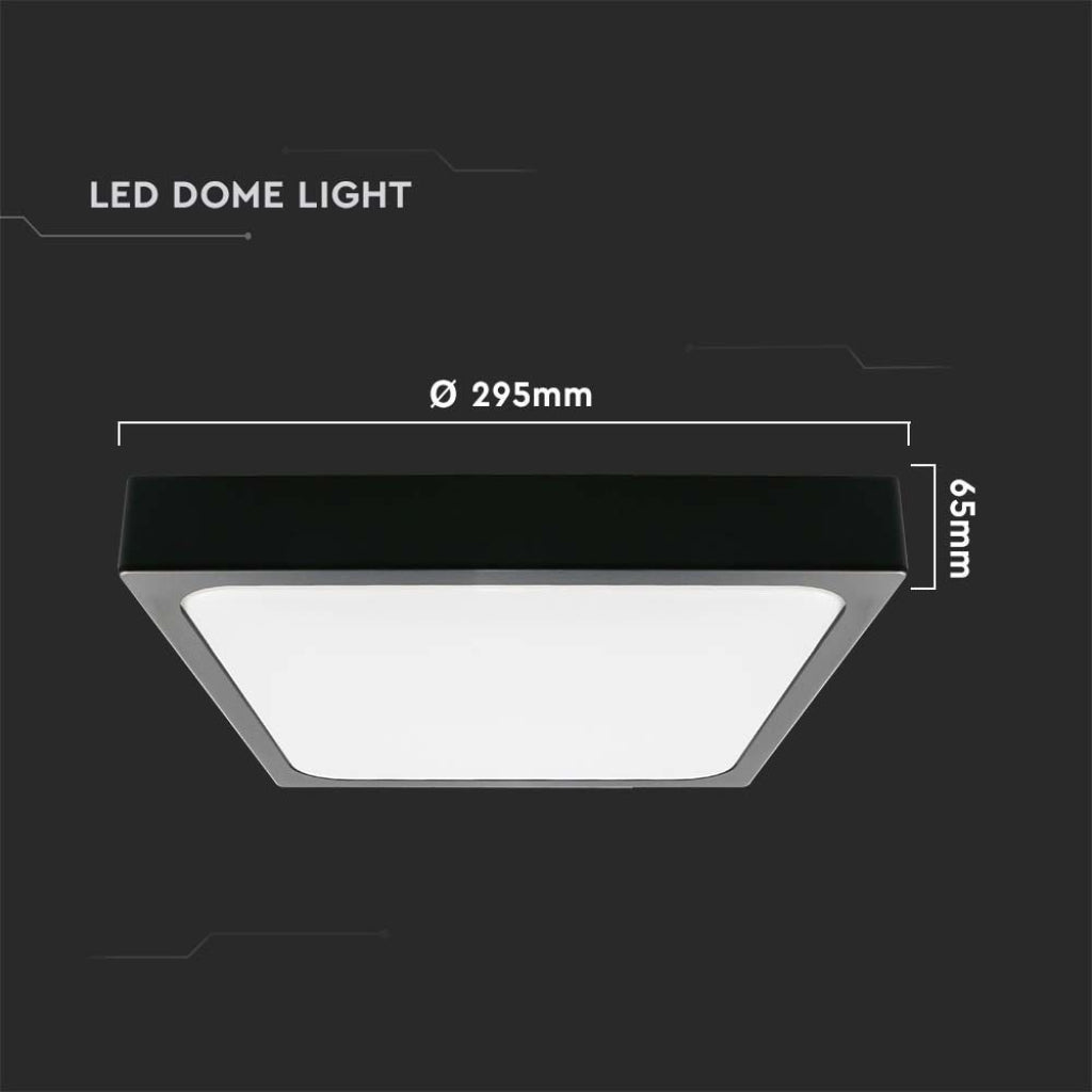 24W LED Svetilka Črna 6500K IP44