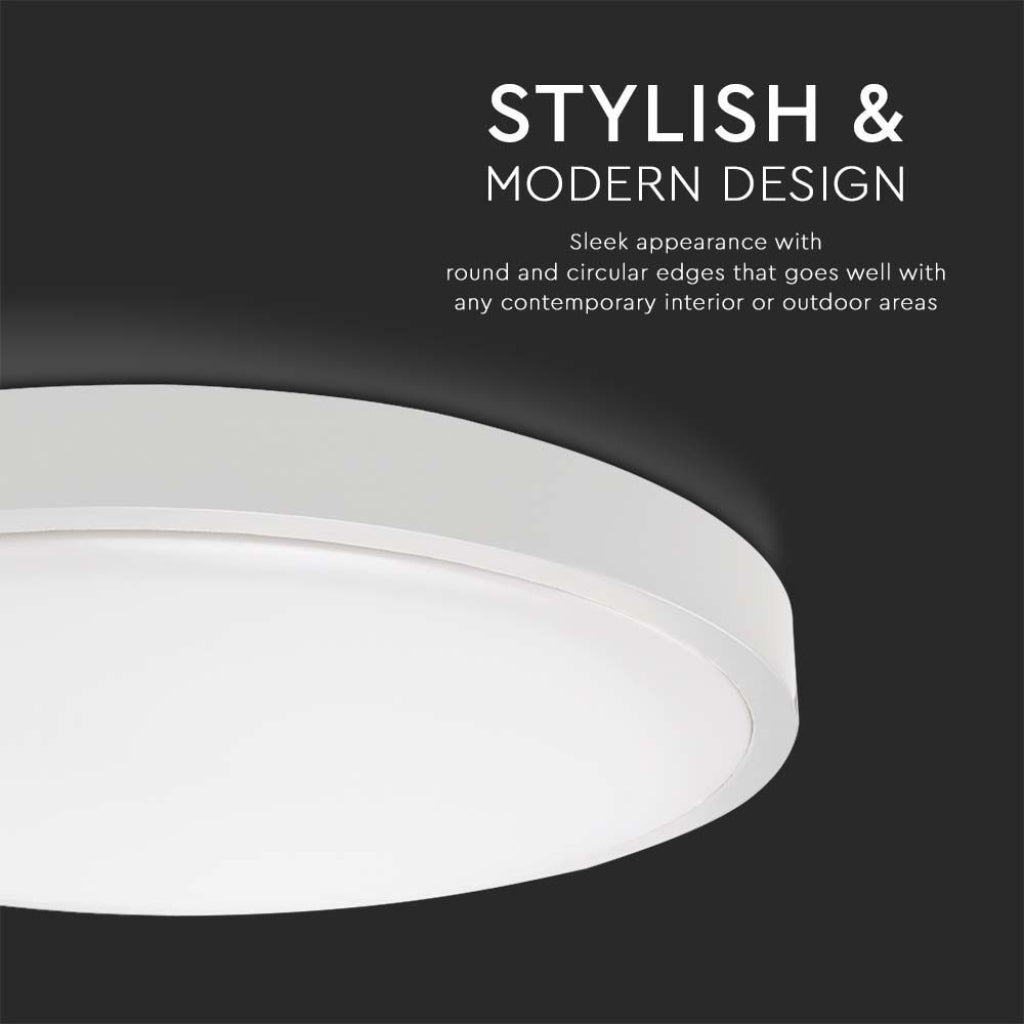 18W LED Svetilka Mikrovalovni Senzor Bela 3000K IP44