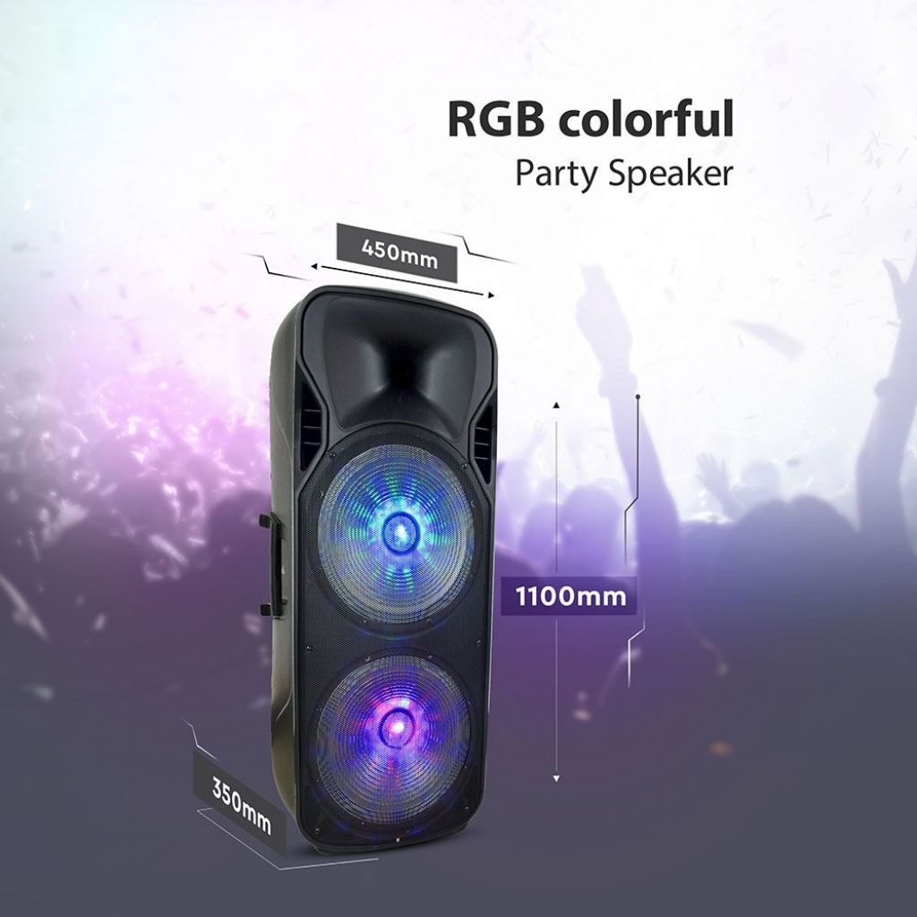 150W Polnilni Zvočnik - Voziček RF Nadzor RGB