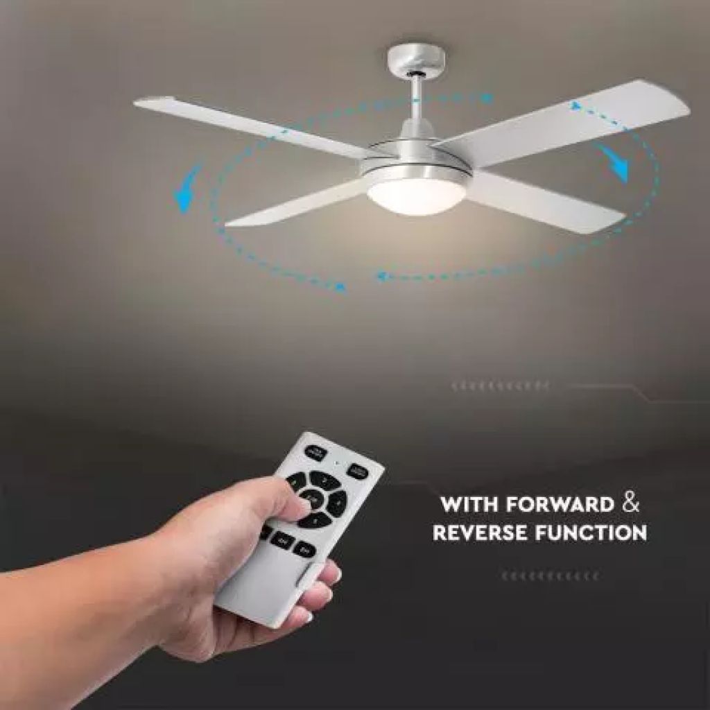 Stropni ventilator z 2 x E27 lučjo Srebrn