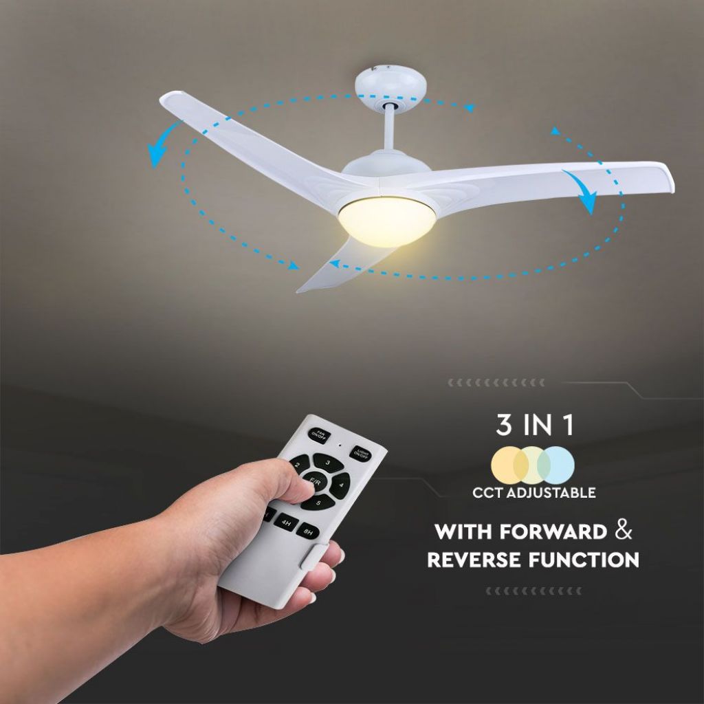 Stropni ventilator z LED lučjo Bel barva svetlobe 3 v 1