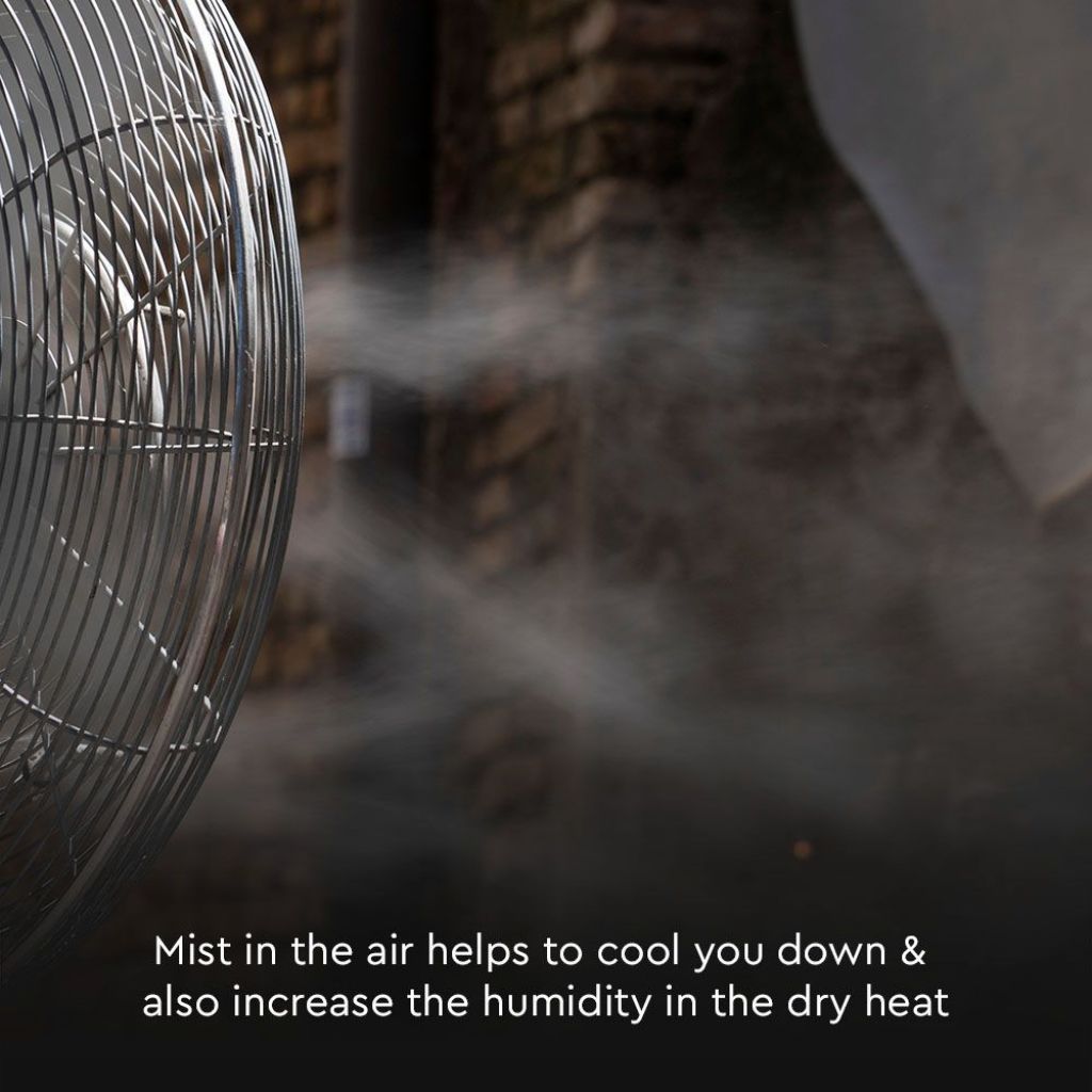 Ventilator s pršenjem vodne meglice