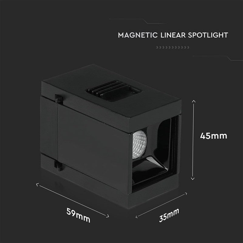 1W LED Magnetni Reflektor SMD Črni 4000K IP20 24V - za magnetno tirnico
